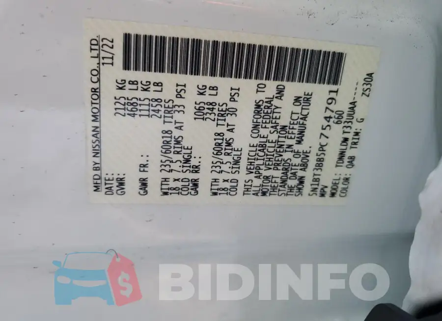 5N1BT3BB5PC754791 Photo# 13
