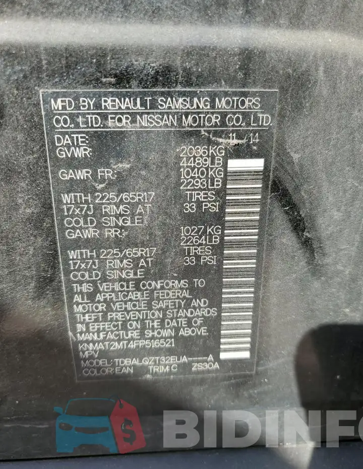 KNMAT2MT4FP516521 Photo# 14
