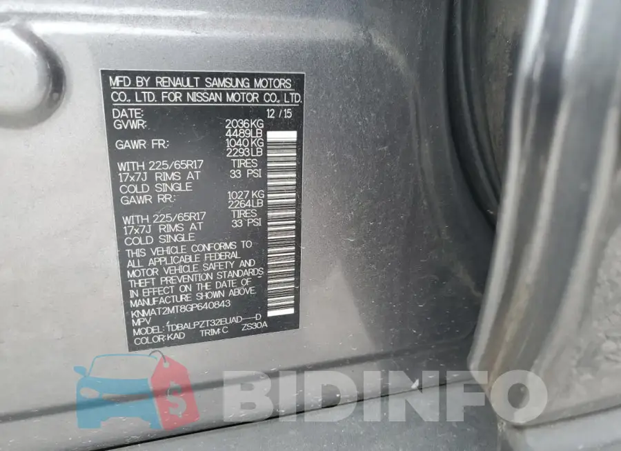 KNMAT2MT8GP640843 Photo# 12