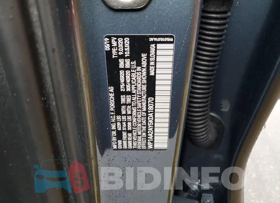 WP1AA2AY5KDA18070 Photo# 12