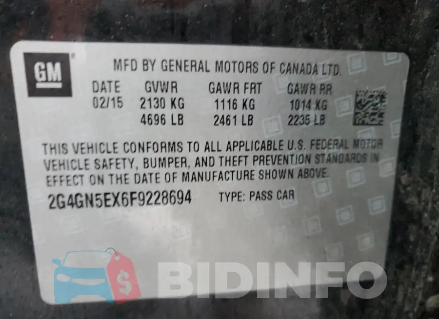 2G4GN5EX6F9228694 Photo# 13