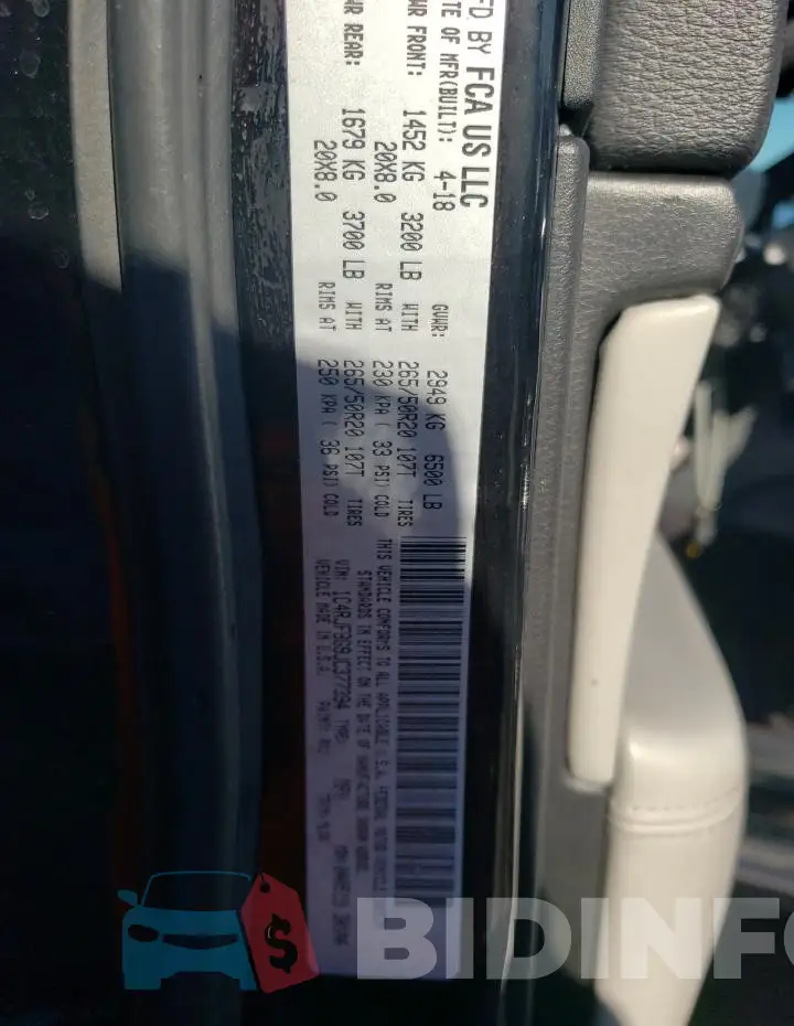 1C4RJFBG9JC377394 Photo# 13