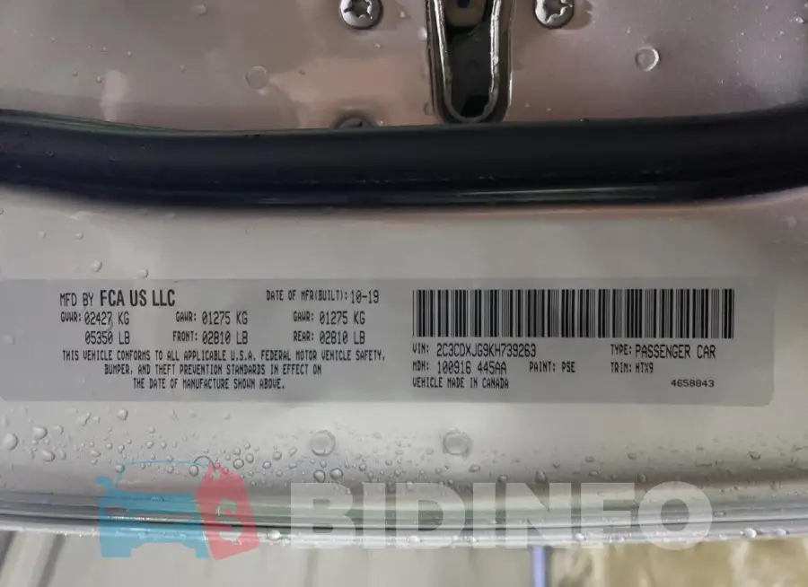 2C3CDXJG9KH739263 Photo# 13