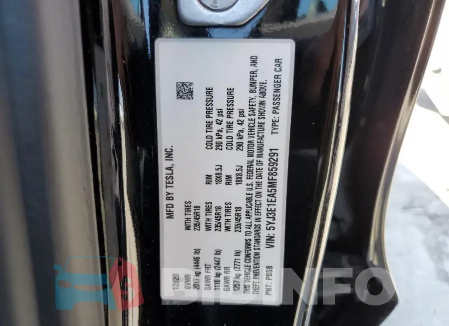 5YJ3E1EA5MF859291 Photo# 12