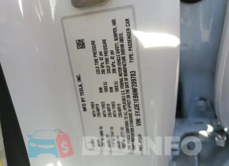 5YJ3E1EB6NF209783 Photo# 13