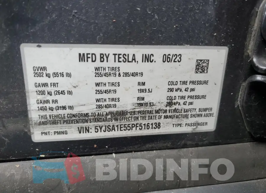 5YJSA1E55PF516138 Photo# 12