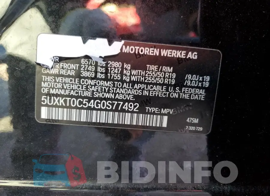 5UXKT0C54G0S77492 Photo# 14