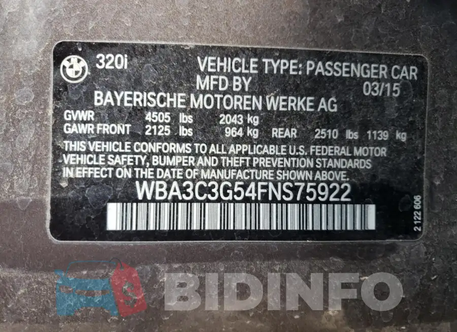 WBA3C3G54FNS75922 Photo# 12