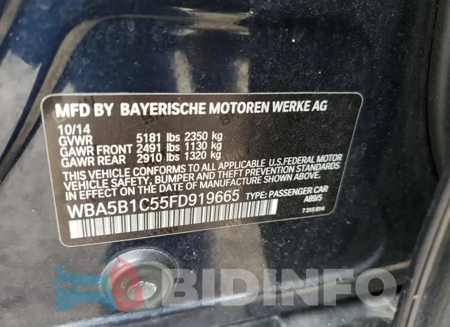 WBA5B1C55FD919665 Photo# 12