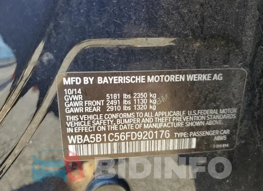 WBA5B1C56FD920176 Photo# 12