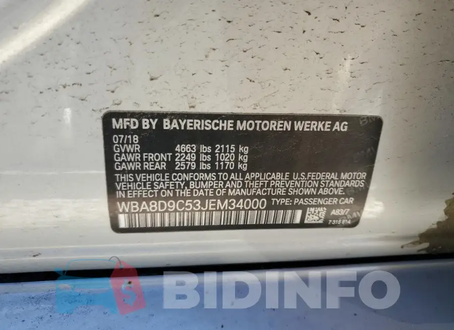 WBA8D9C53JEM34000 Photo# 12