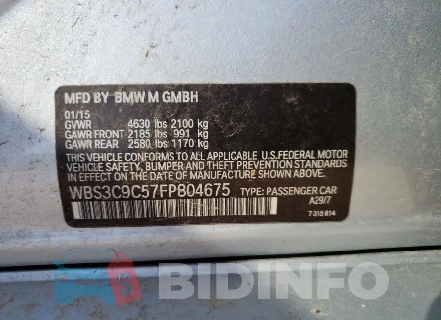 WBS3C9C57FP804675 Photo# 12