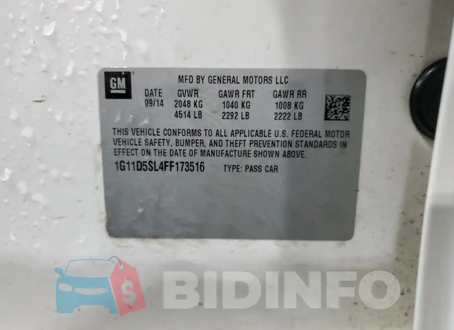 1G11D5SL4FF173516 Photo# 12