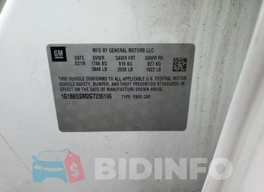 1G1BE5SM2G7236196 Photo# 12