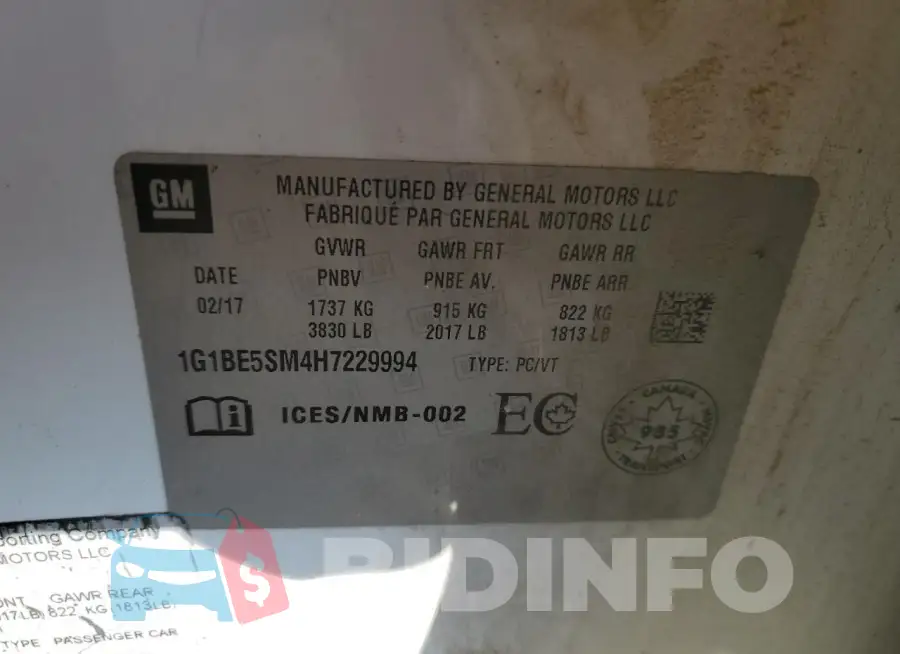 1G1BE5SM4H7229994 Photo# 13