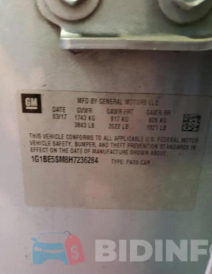 1G1BE5SM8H7236284 Photo# 12