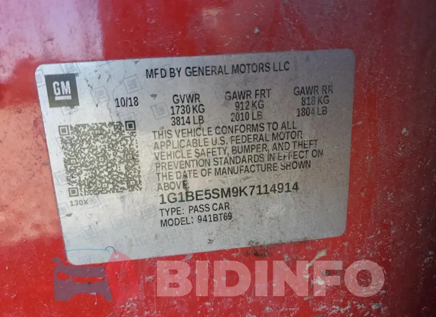 1G1BE5SM9K7114914 Photo# 12