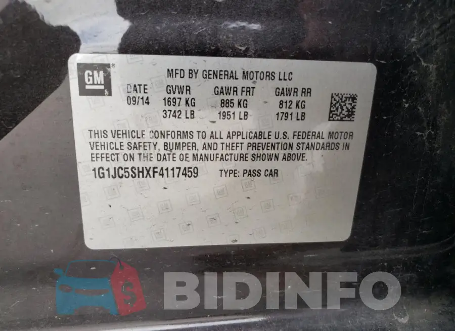 1G1JC5SHXF4117459 Photo# 12