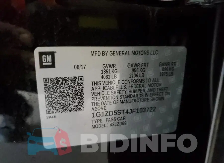 1G1ZD5ST4JF103722 Photo# 13
