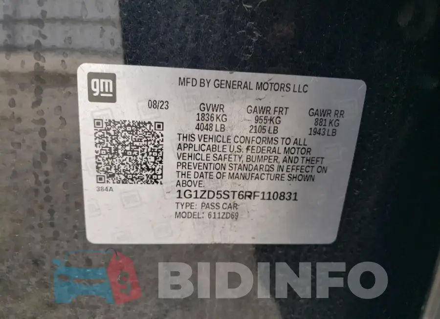 1G1ZD5ST6RF110831 Photo# 12