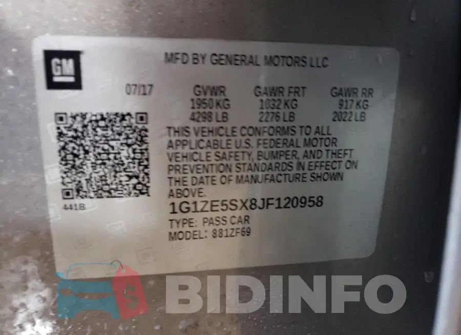 1G1ZE5SX8JF120958 Photo# 12