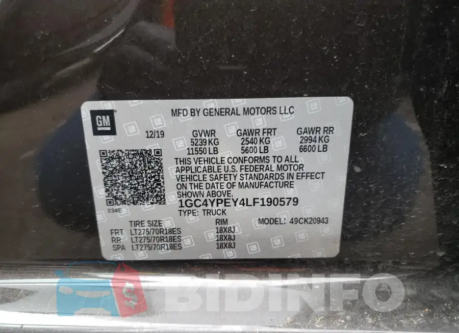 1GC4YPEY4LF190579 Photo# 10