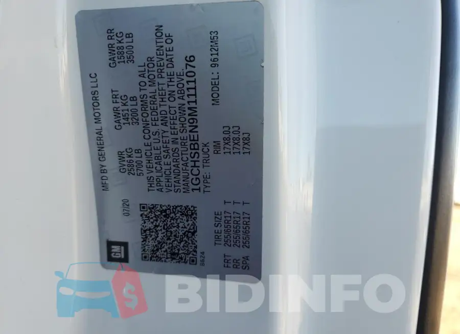 1GCHSBEN9M1111076 Photo# 12