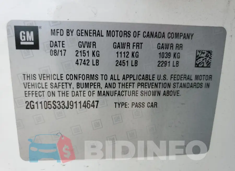 2G1105S33J9114647 Photo# 12