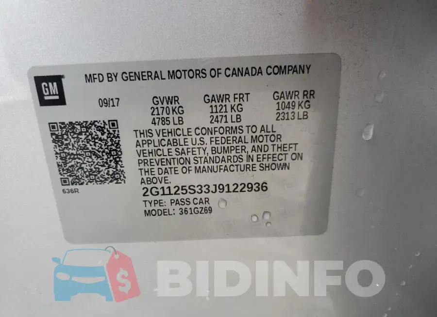2G1125S33J9122936 Photo# 12