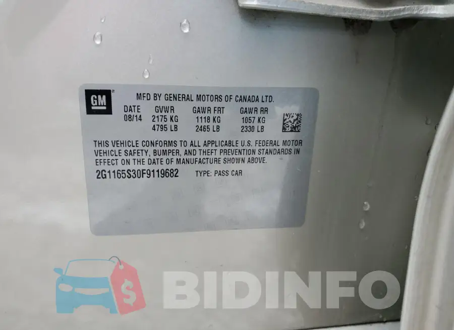 2G1165S30F9119682 Photo# 13