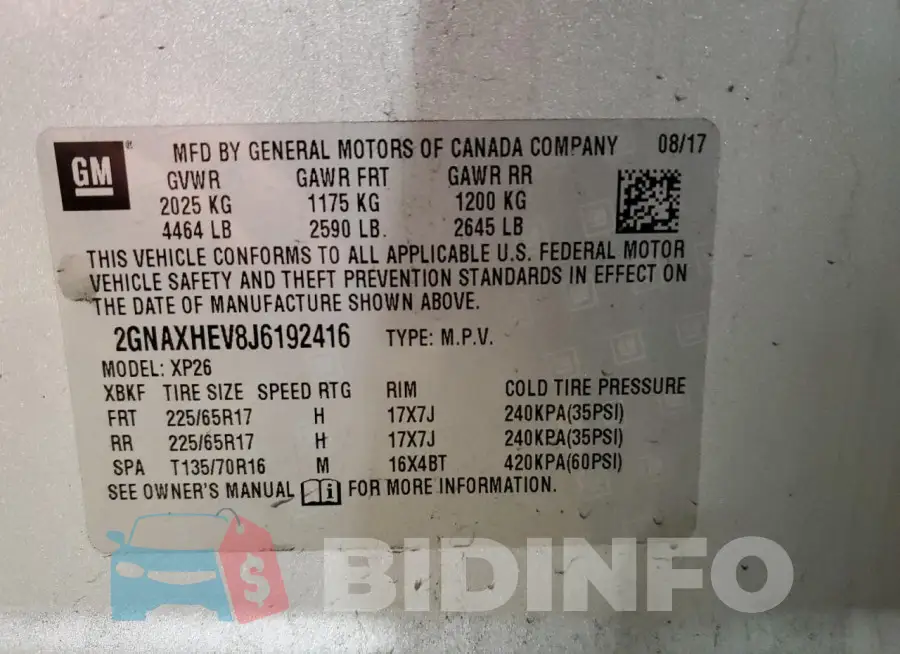 2GNAXHEV8J6192416 Photo# 12