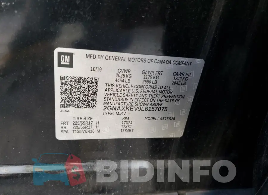 2GNAXKEV9L6157075 Photo# 13