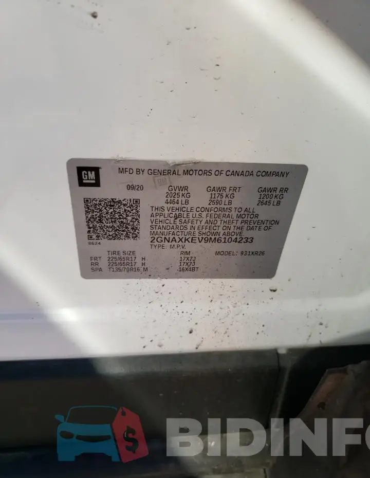 2GNAXKEV9M6104233 Photo# 12