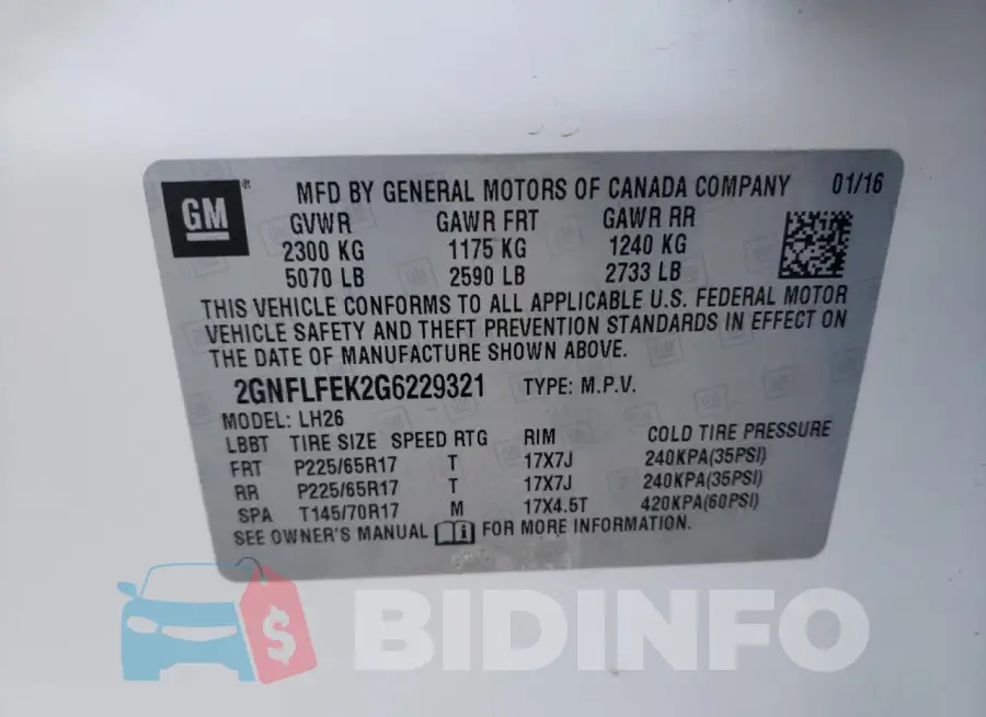 2GNFLFEK2G6229321 Photo# 14