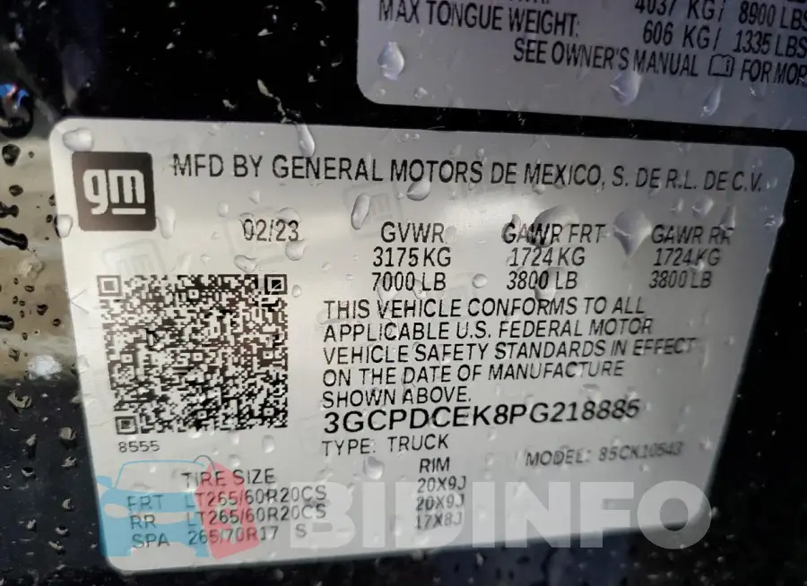 3GCPDCEK8PG218885 Photo# 12