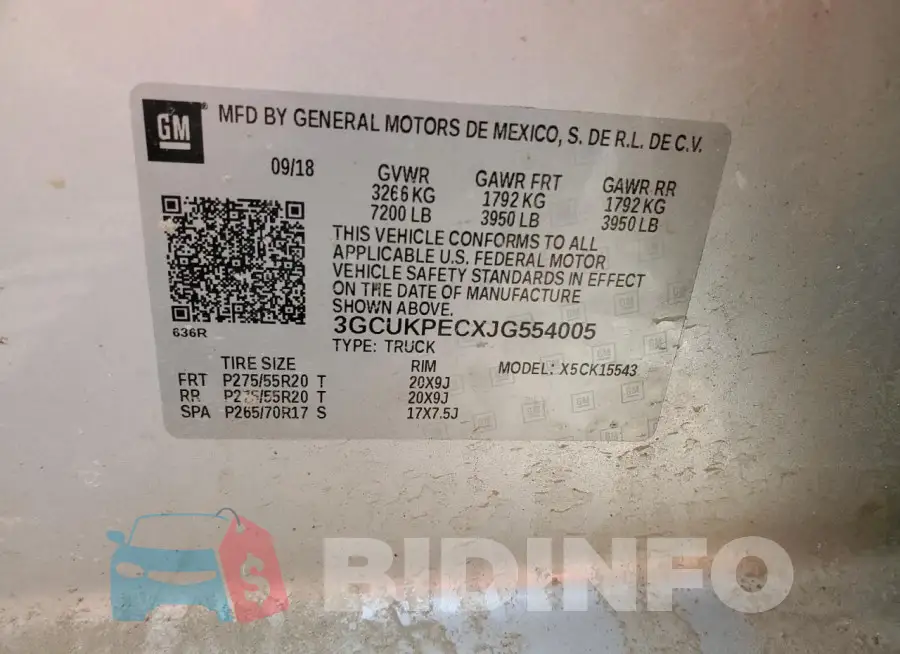 3GCUKPECXJG554005 Photo# 12
