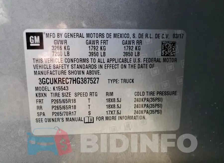 3GCUKREC7HG387527 Photo# 12