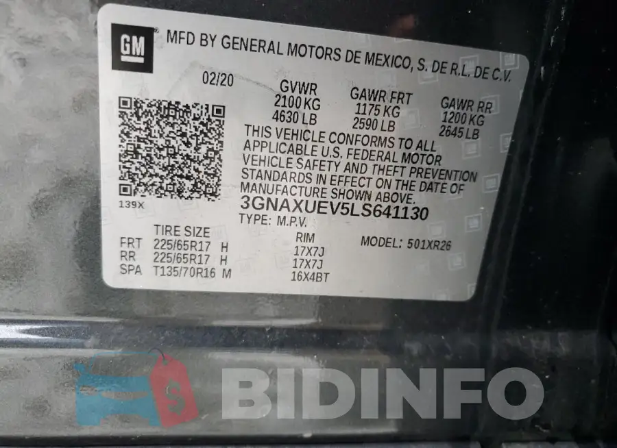 3GNAXUEV5LS641130 Photo# 12