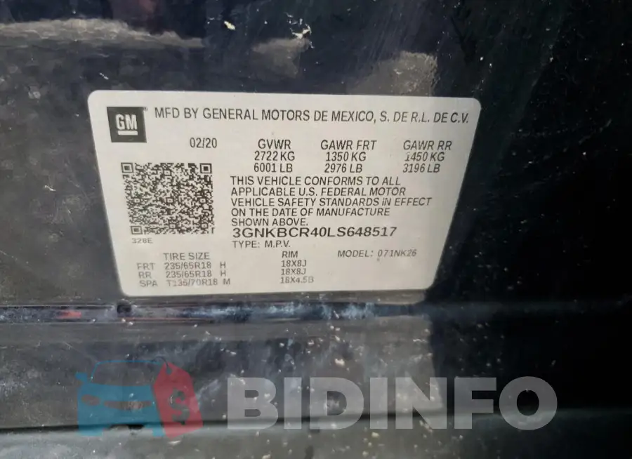 3GNKBCR40LS648517 Photo# 12