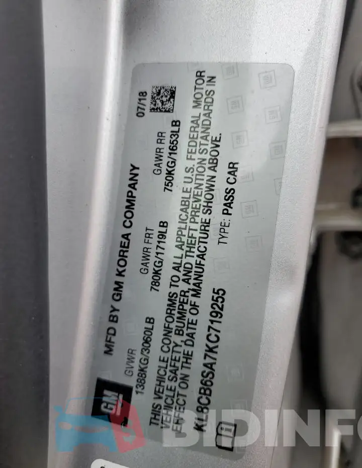 KL8CB6SA7KC719255 Photo# 12