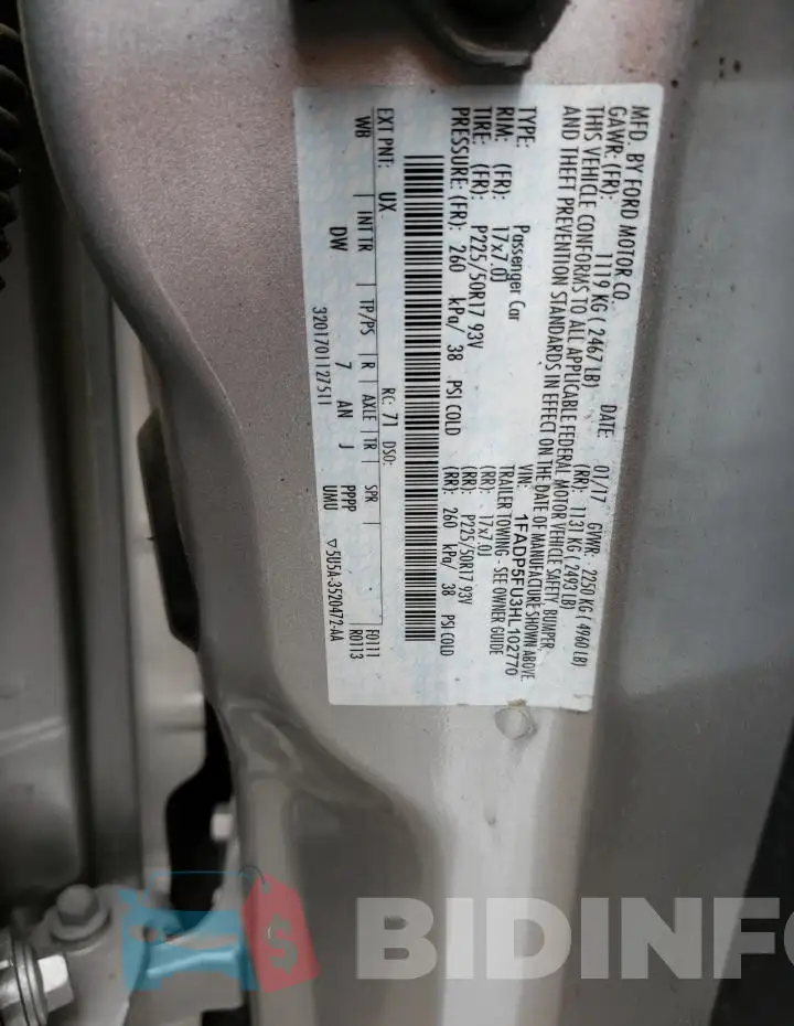 1FADP5FU3HL102770 Photo# 12