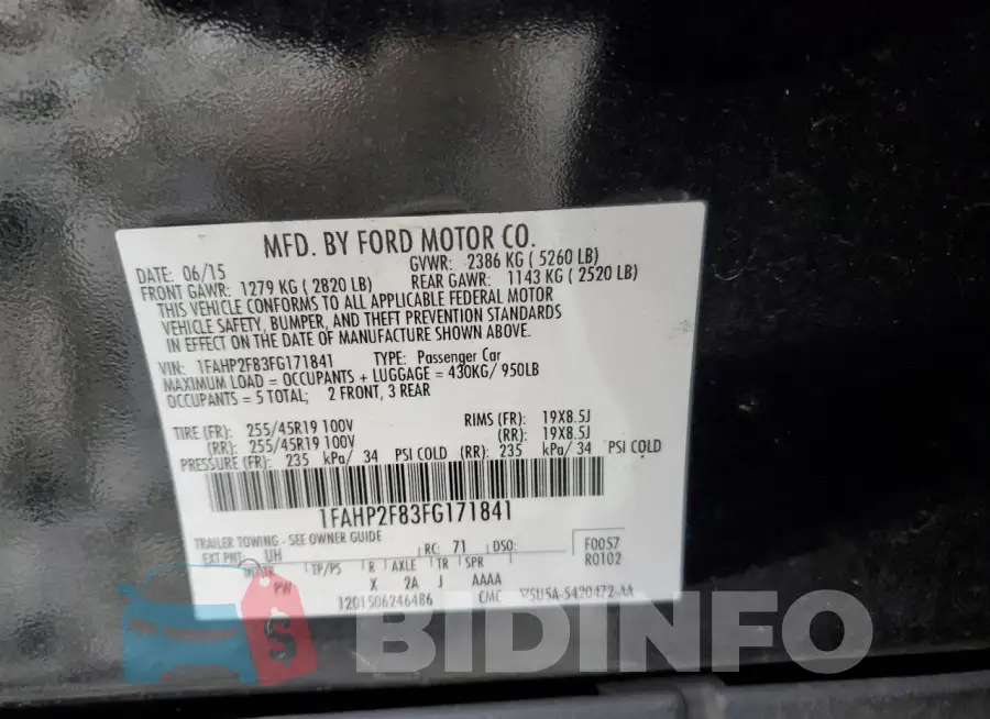 1FAHP2F83FG171841 Photo# 12