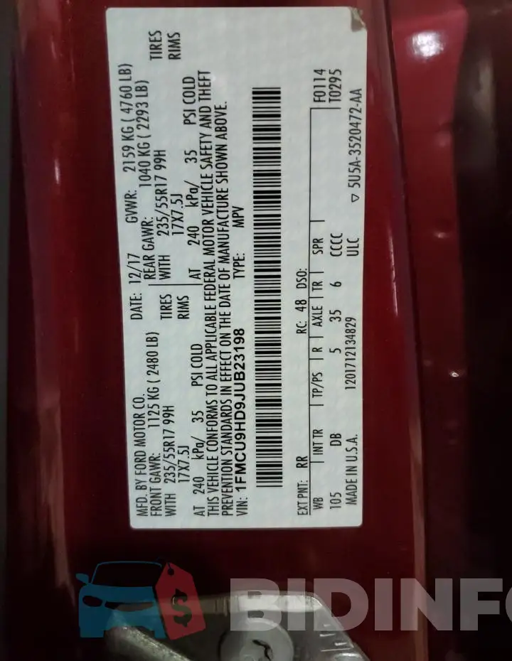 1FMCU9HD9JUB23198 Photo# 13