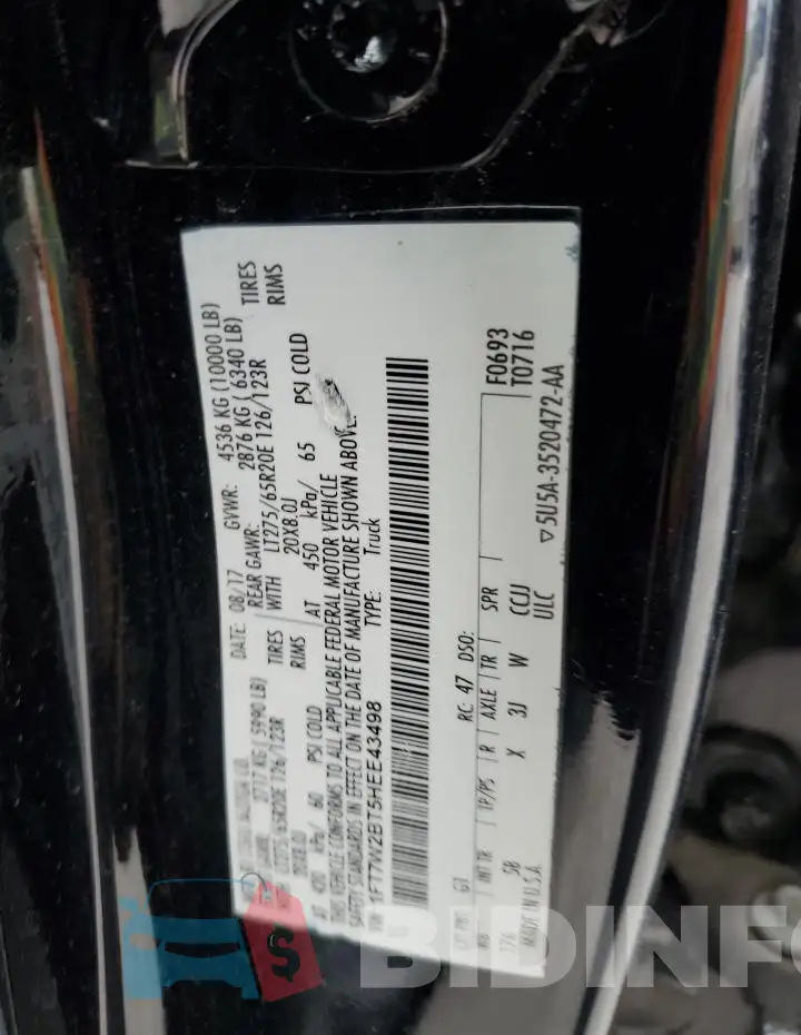 1FT7W2BT5HEE43498 Photo# 12