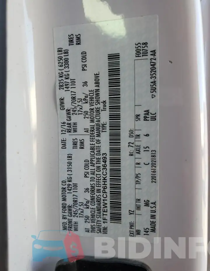 1FTEW1CP6HKC36493 Photo# 13