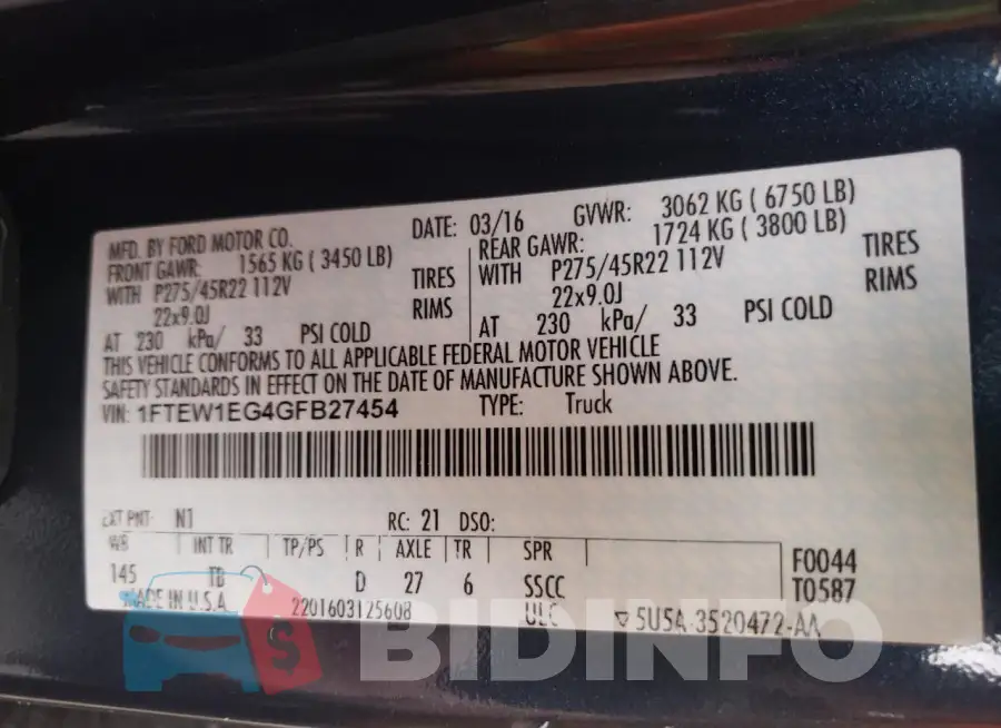 1FTEW1EG4GFB27454 Photo# 12