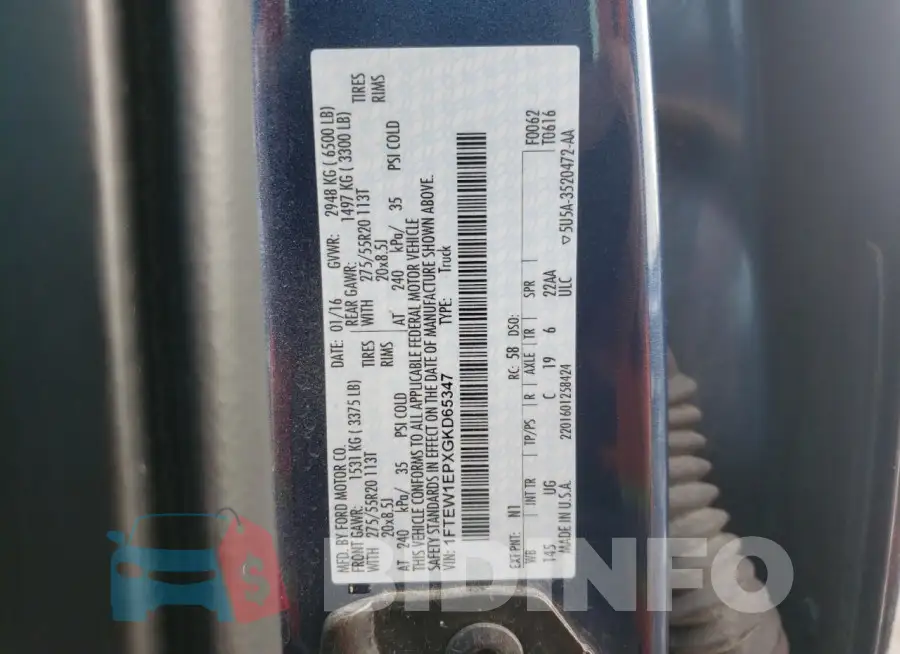 1FTEW1EPXGKD65347 Photo# 12