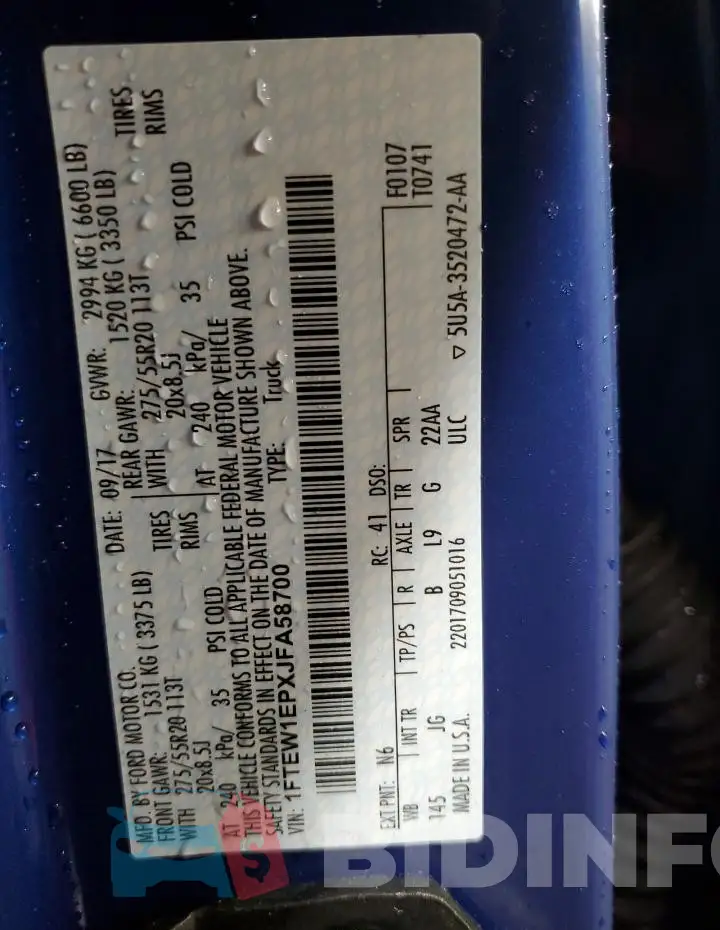 1FTEW1EPXJFA58700 Photo# 12