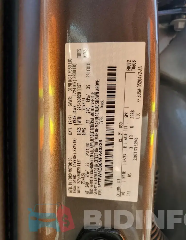 1FTFW1E86NFA40326 Photo# 12