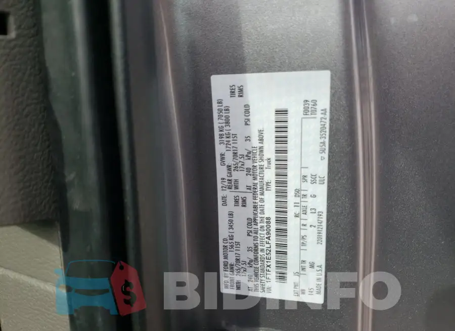 1FTFX1E52LFA90088 Photo# 12